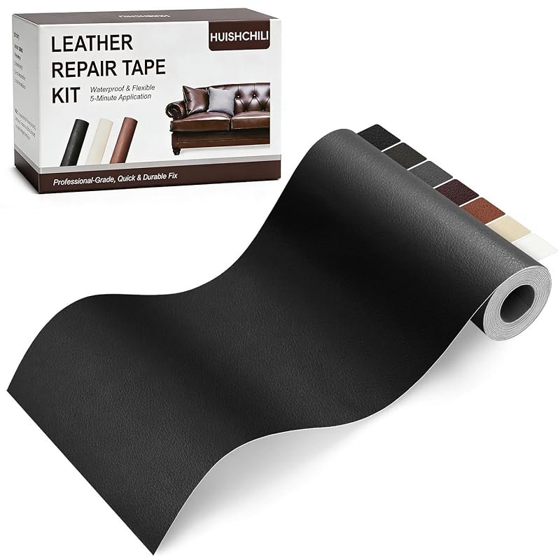 Waterproof Black Leather Repair Tape, Heavy Duty Self Adhesive Patch f