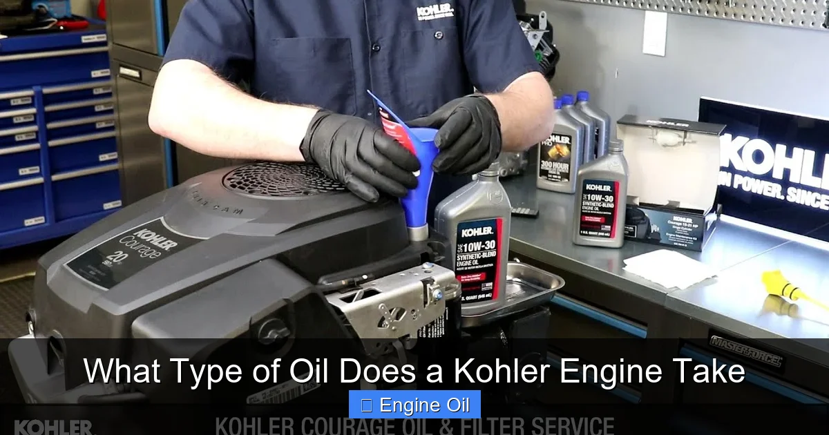 What Type of Oil Does a Kohler Engine Take