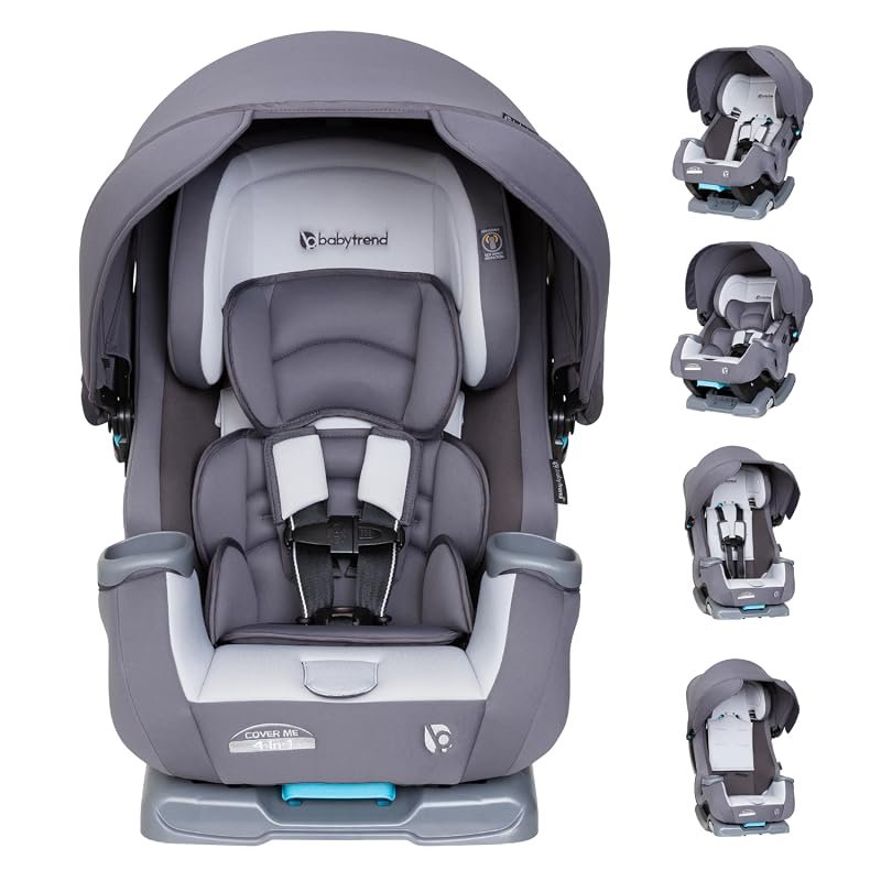 Baby Trend Cover Me 4-in-1 Convertible Car Seat with Canopy, Plush Pad