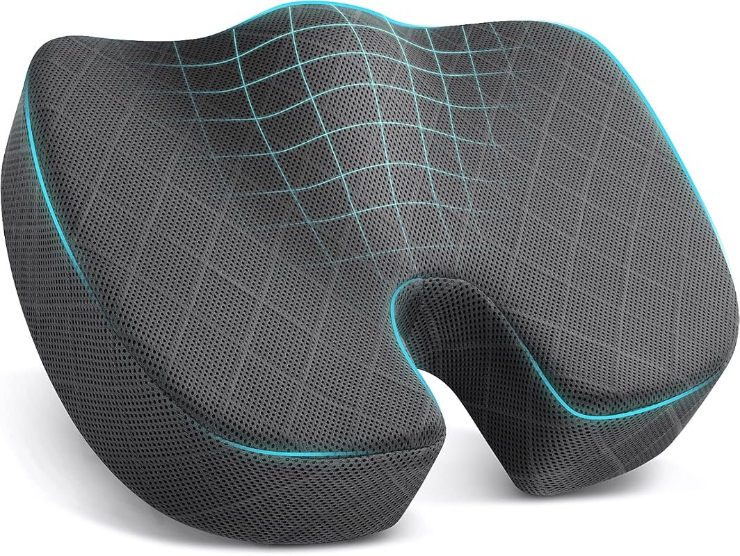 TushGuard Ergonomic Memory Foam Office Chair Seat Cushion, Large Comfo