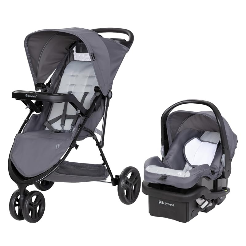 Baby Trend Venture 3-Wheel Stroller Travel System, Lightweight Design 