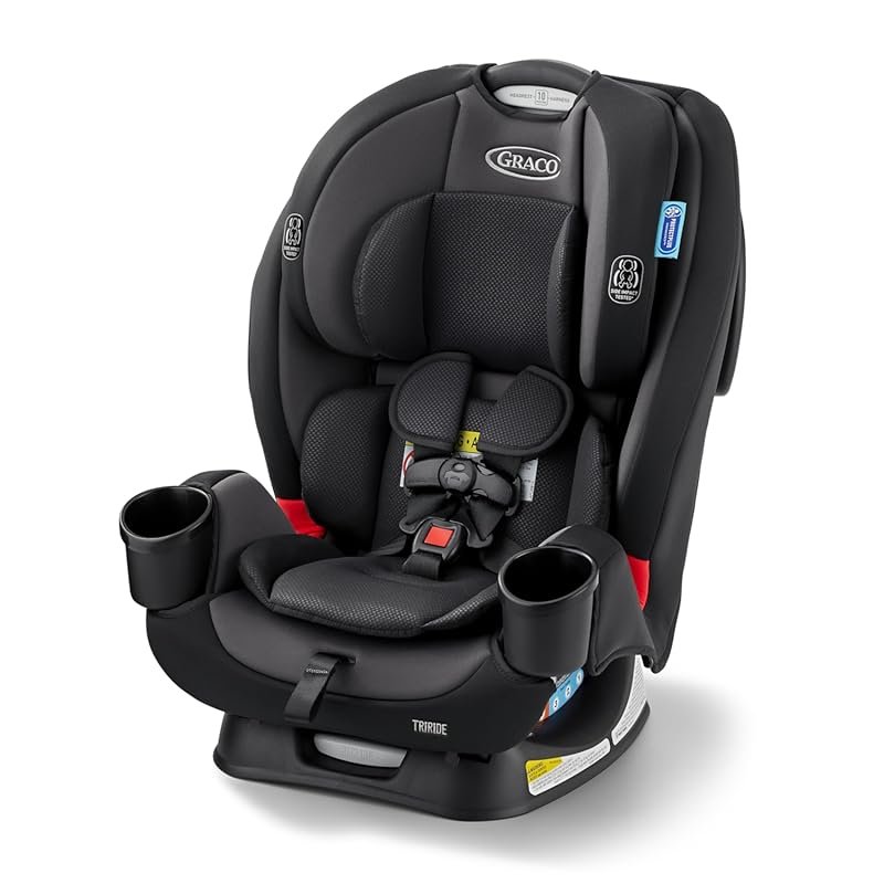 Graco TriRide 3-in-1 Reclining Car Seat with Adjustable Headrest, Rear