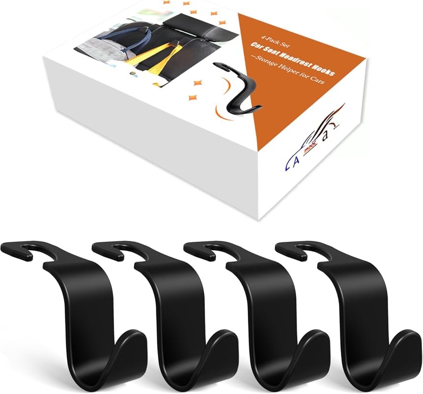 4-Pack Car Headrest Hooks