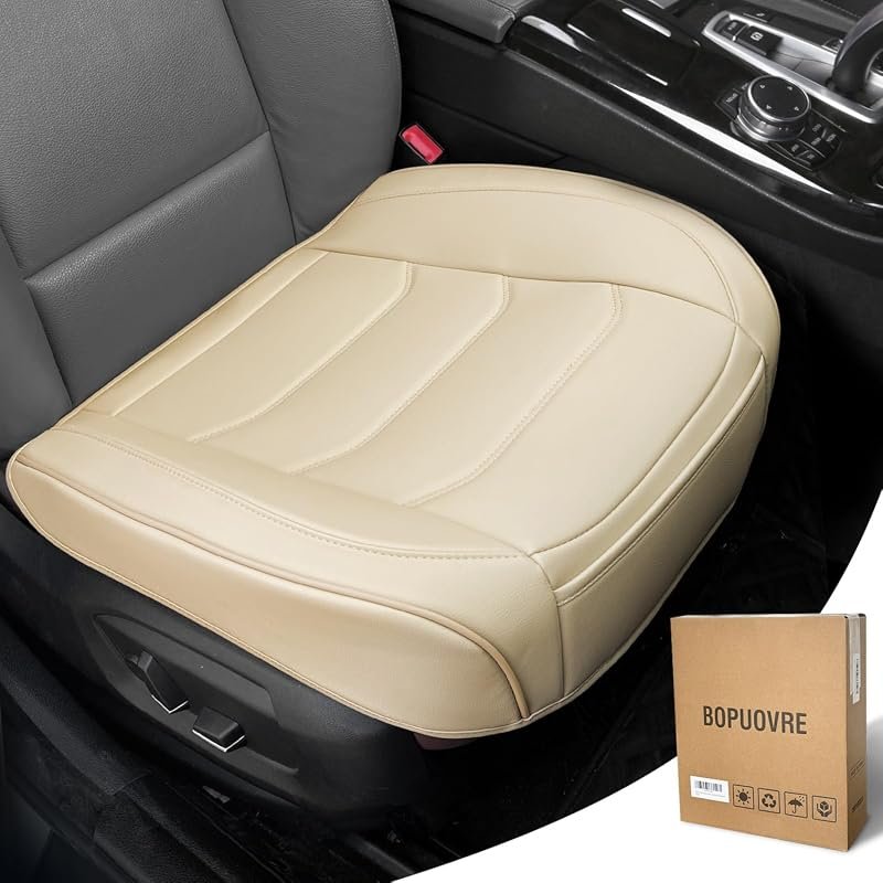 BOPUOVRE Premium PU Leather Car Seat Cover, Luxury Breathable Protecti
