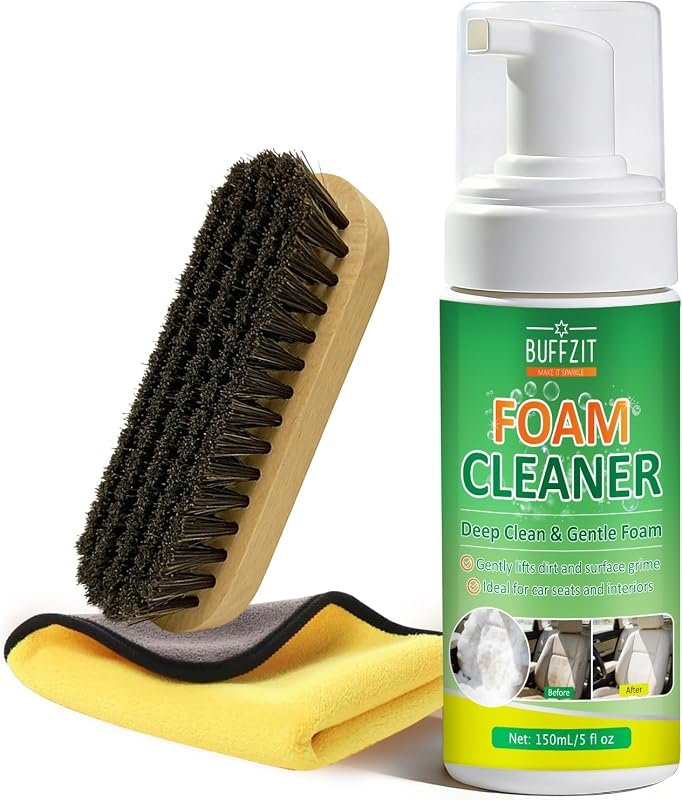 Multifunctional Car Interior Foam Cleaner Kit with Brush and Towel for